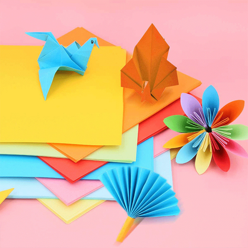 70g color doble papel adhesivo A4 niños papel-Corte DIY estudiante hecho a mano papel de color plegable papel de oficina papel adhesivo de color cartón