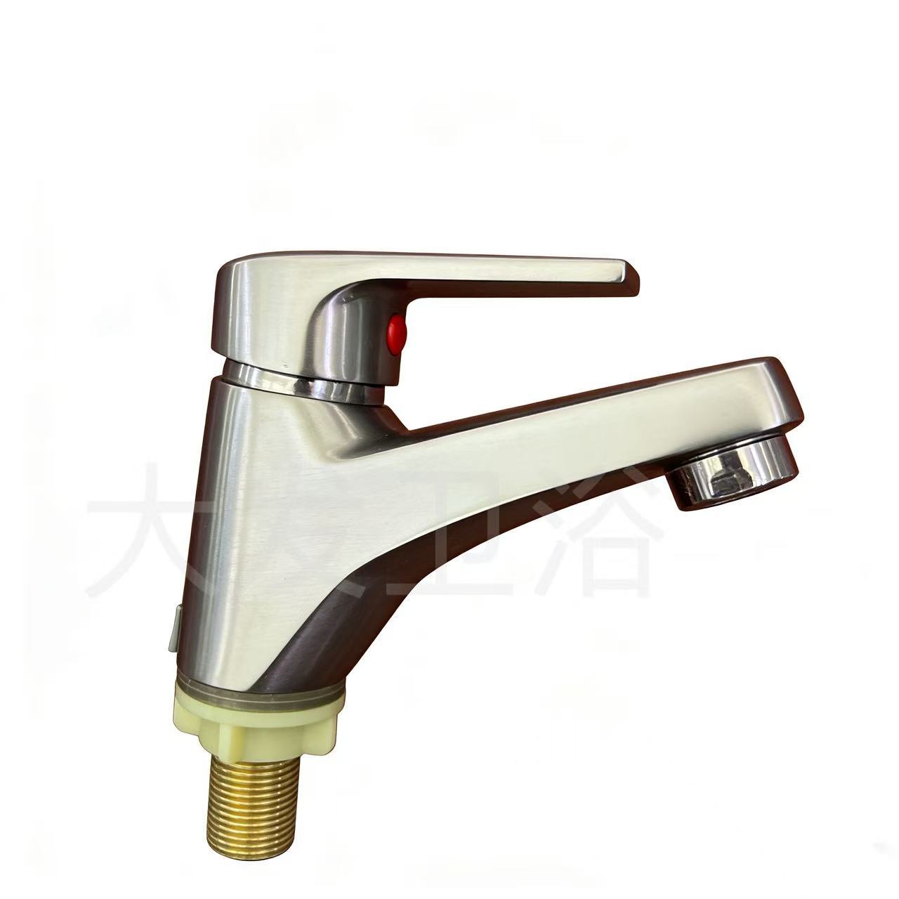 Cuadrado transfronterizo un solo grifo de agua fría lavabo cuatro lados lavabo grifo de mesa lavabo bajo un solo grifo de agua fría lavabo