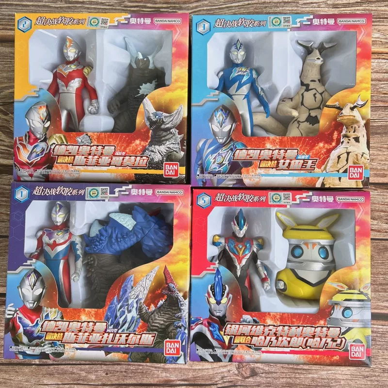Bandai, Ultrа, блестящий Ultraman Tiga, кукла из мягкой резины для мальчиков, игрушка
