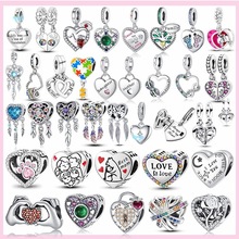 PAMELA 925 Sterling Silver Love Heart Charm Sister Family Op