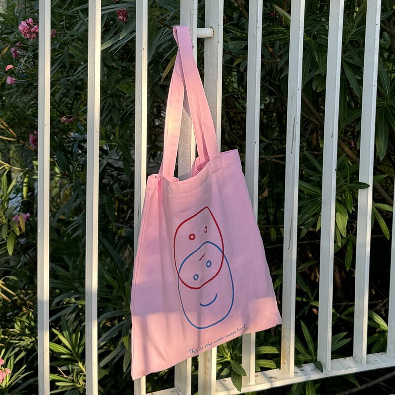 Stay Safe [My Emotional Little Monster] Double-Sided Contrasting Canvas Bag Ins Bag Casual Shoulder Bag