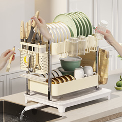 Kitchen sink countertop draining bowl shelf, bowl rack drain basket stand, bowl and dish storage rack, draining bowl and chopstick rack storage organizer