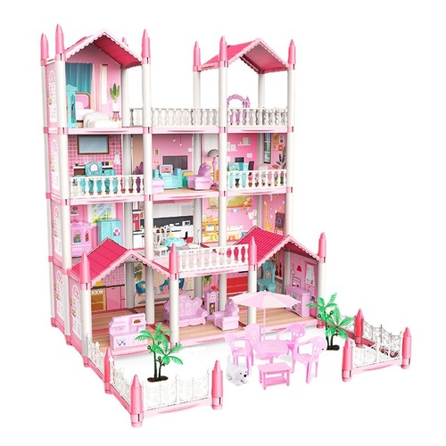 Children's House Princess Castle Villa Toy Girl Doll House Assembly Villa Toy 3 Years Old DIY Castle House 