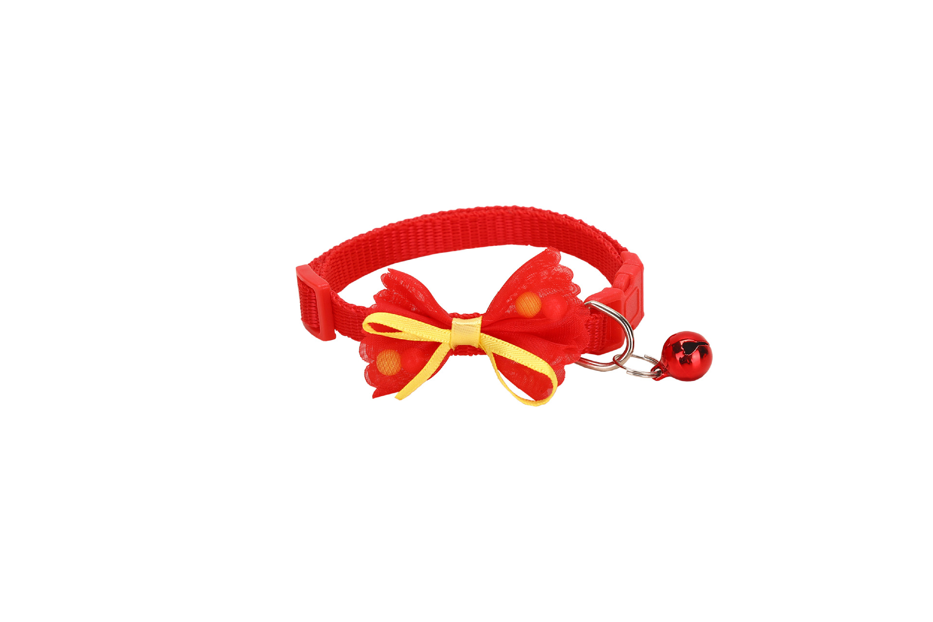 Nuevo collar de arco de encaje 1.0 campana de mascota gatito cachorro collar de origen gato ajustable