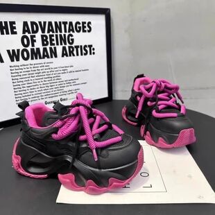 Thick-Soled Dad Shoes for Women Ins2025 Spring and Summer Casual Shoes New Casual Breathable Mesh Fashion