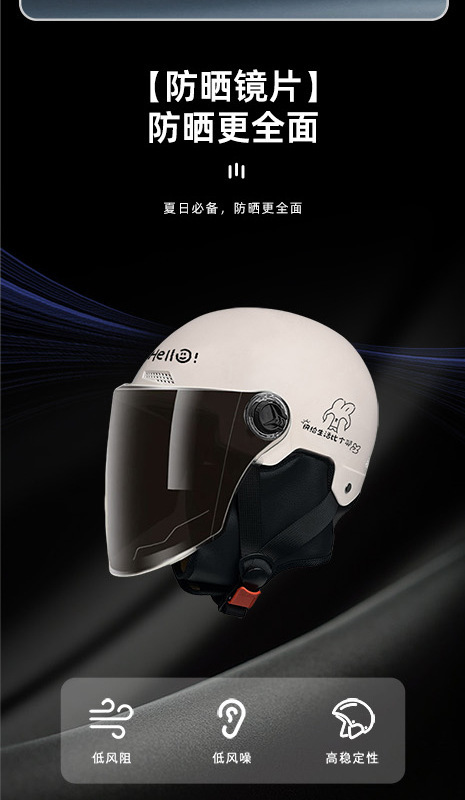 3C Certified Electric Vehicle Helmet, Impact-Resistant, Sun-Proof Half Helmet for Men and Women, Motorcycle Helmet for All Seasons, Lightweight Safety Helmet Hd