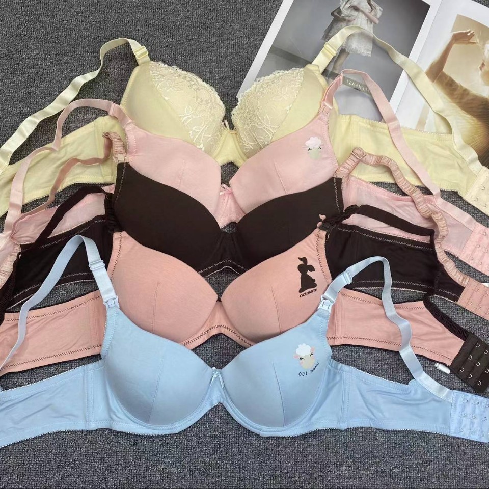 Bra de lactancia de gran tamaño con anillo de acero abierto para mujeres embarazadas y ropa interior de bra de lactancia ajustable sin marca