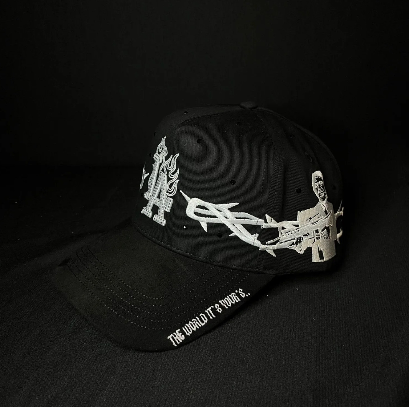 Nuevo Meike Duo Dandy bordado ajustable gorra de boca de pato borde curvo gorra de béisbol con diamantes barba tío