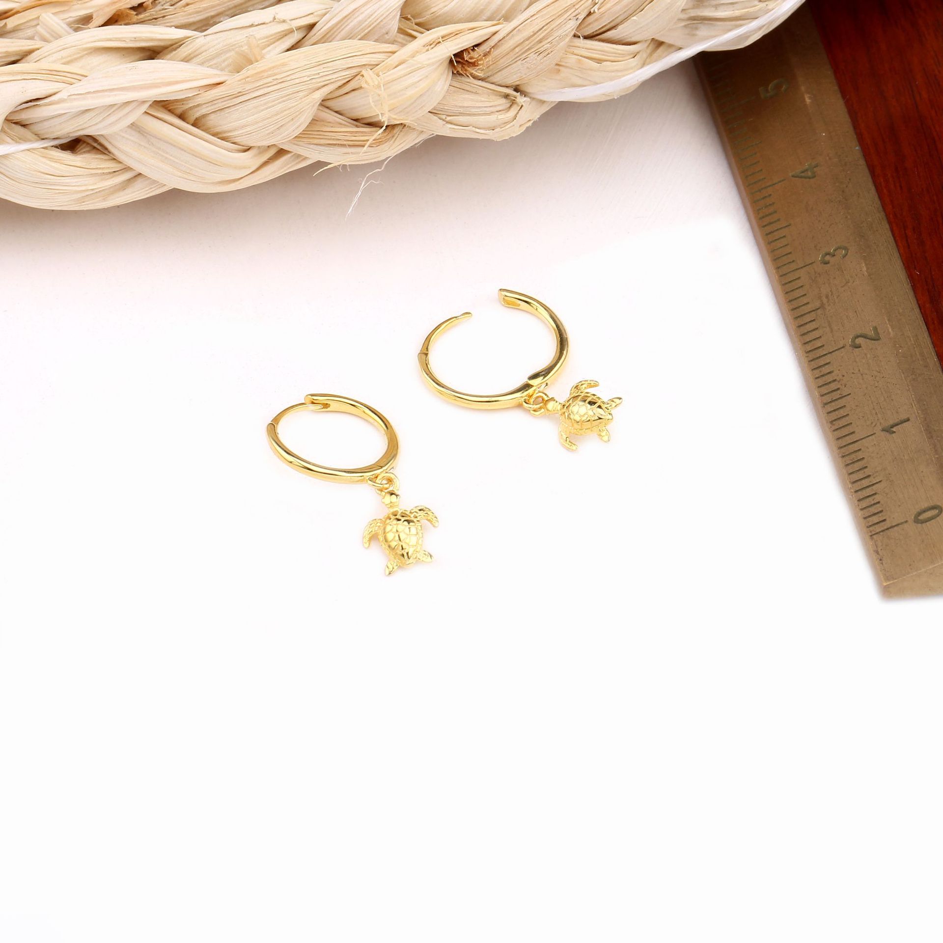 Women'S Gender 1 Pair 925 Sterling Silver Tortoise Ocean White Gold Plated Gold Plated Drop Earrings Earrings