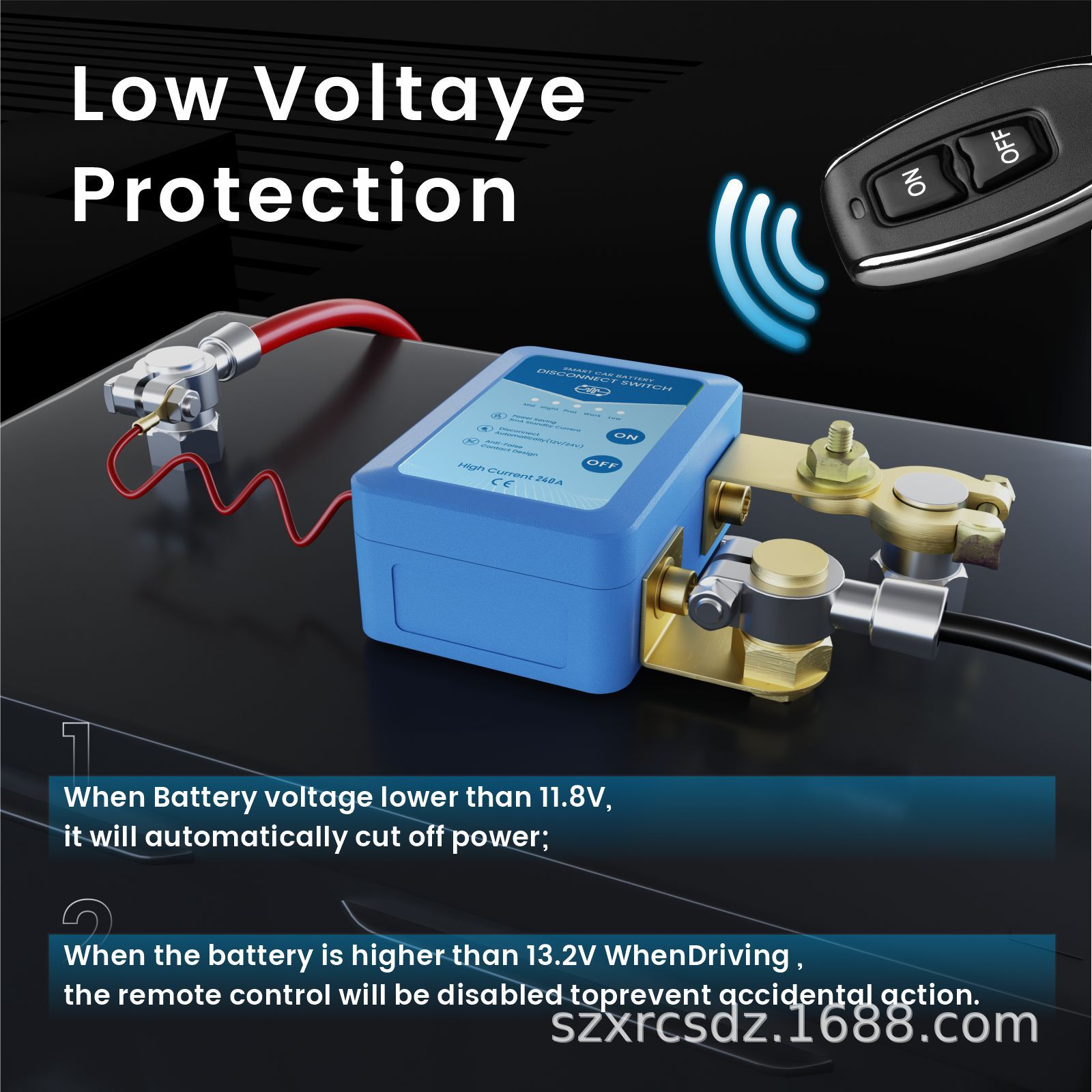 Car Battery Disconnect Switch Accessories Battery Negative Terminal Anti-Leakage