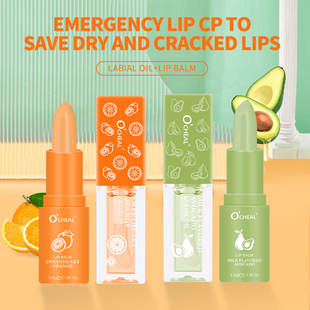Cross-border foreign trade english version temperature change avocado moisturizing lip oil lip balm set boxed lip anti-cracking