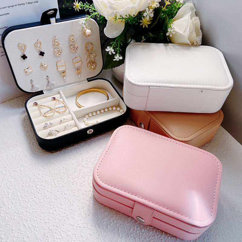 Necklace Ring storage box Simplicity convenient Jewelry Home travel Ear Studs Jewellery princess Storage Jewelry box goods in stock