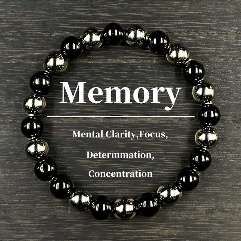 TK cross-border explosive bracelet memory bracelet obsidian hematite beaded bracelet in stock wholesale