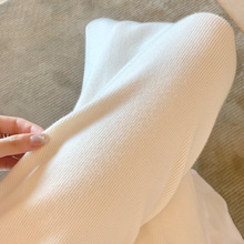 秋冬季新款白色软糯针织阔腿裤女高腰垂感显瘦休闲裤直筒拖地裤子