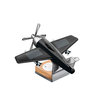 Solar rotating car plane Car Perfume Aromatherapy - black-body