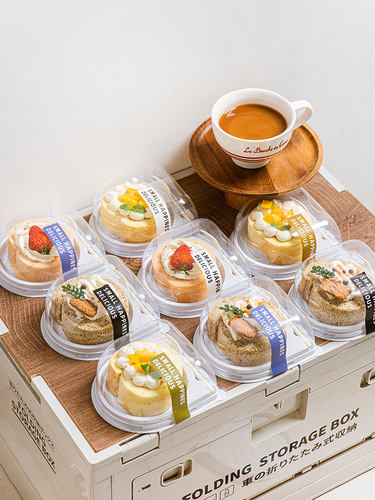 ins风蛋糕卷切块包装盒瑞士卷班戟甜品慕斯盒子哈尼卷西点打包盒