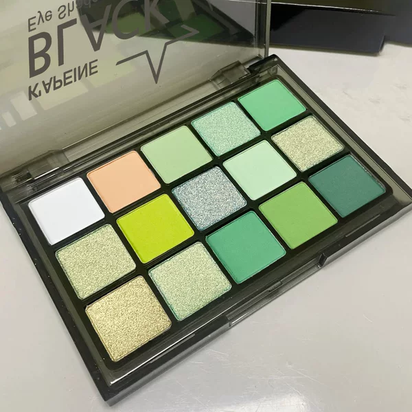 Green Forest Fifteen-Color Eyeshadow, Dark Night Elf Eyeshadow, Multi-use Palette with Super Multi-color Pearlescent Earth Tones, Cross-border