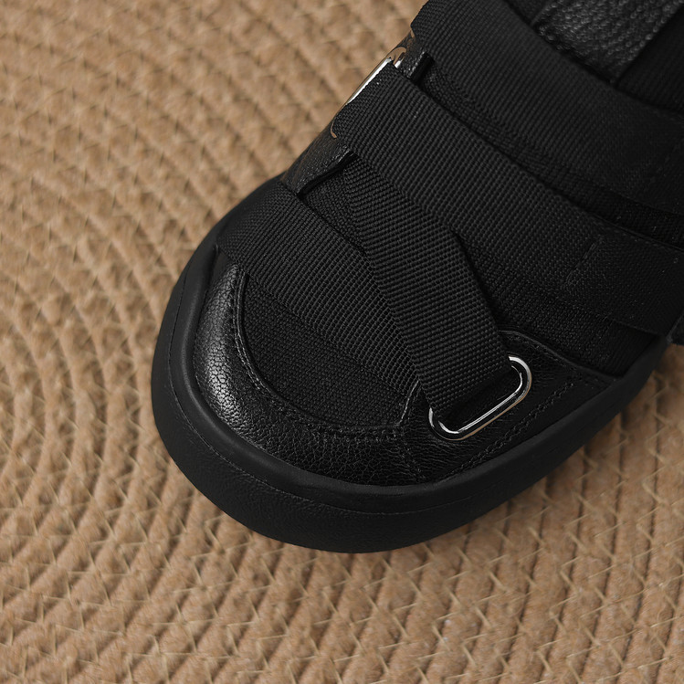 Giày sneaker nữ chunky đế dày da dê phối màu cao cấp — màu đen, màu trắng ngà chi tiết 84