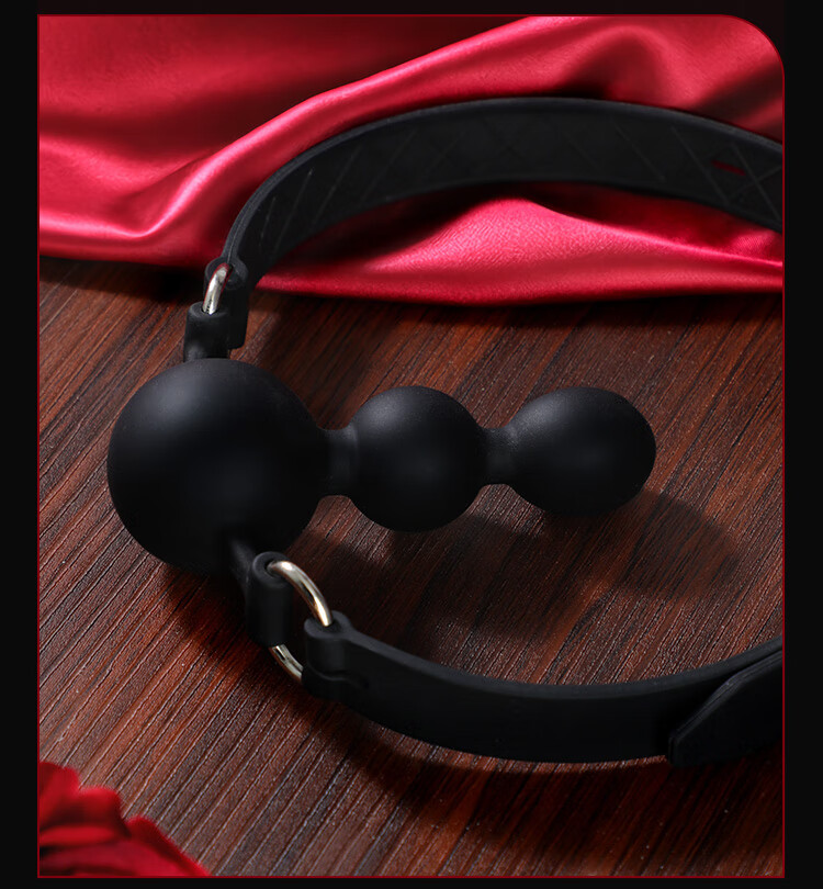 Silicone Ball Gag with Drainage Design, Adjustable Bondage Mouth Gag for SM Play — detail image 5