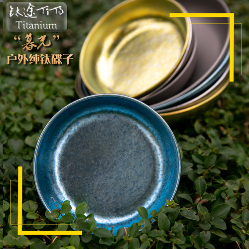 Titanium Trail Pure Titanium Plate Outdoor Camping Picnic Tableware Titanium Alloy Plate Steam Meal Plate Home Dinner Plate Set