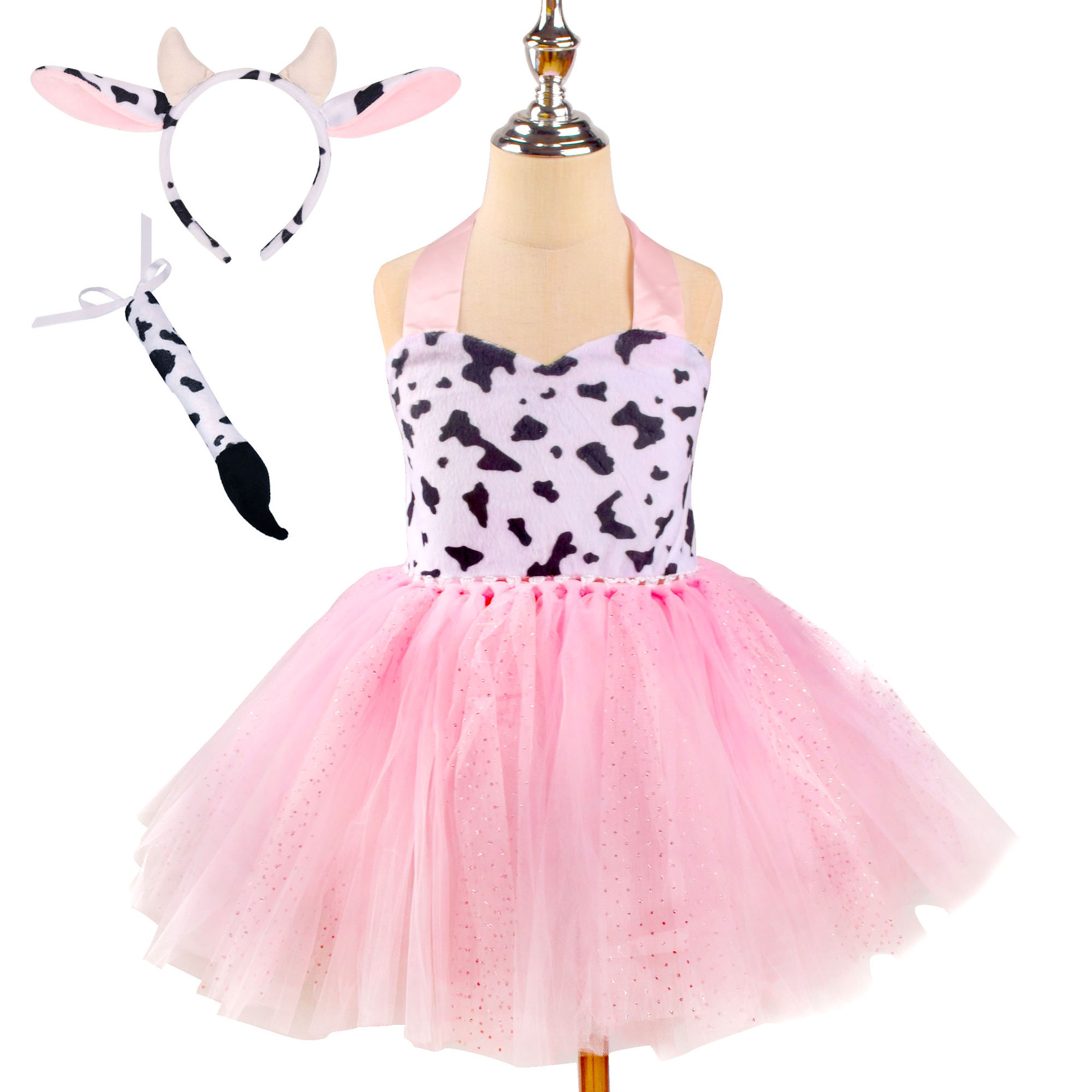 Mundo animal vaca Tigre niños vestido juego de rol Niñas rendimiento traje la danza Amazon suministro