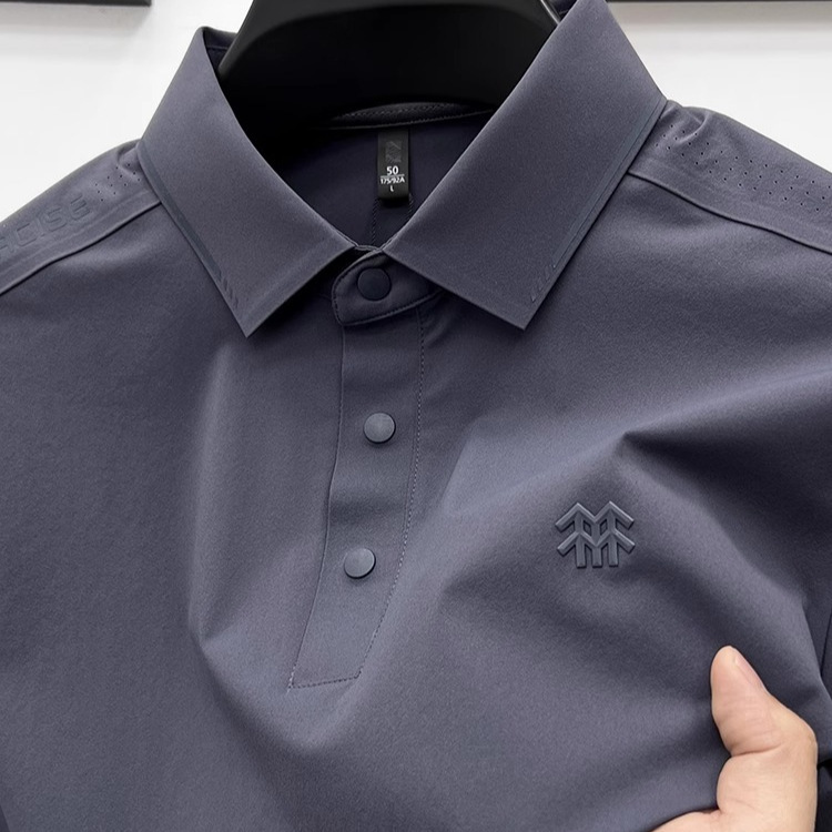 Short-sleeved T-shirt men's summer new quick-drying lapel bottoming shirt men's outdoor sports polo shirt men's 2025 business