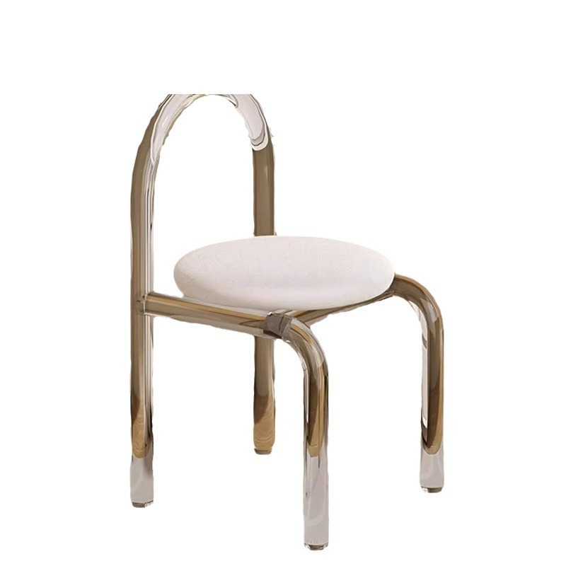 Silla de maquillaje 2024 nuevo tocador taburete hogar niña dormitorio acrílico transparente simple silla de comedor moderna