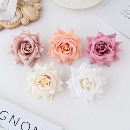 Имитация цветка Имитация Velvete Rose 8 см Цветок DIY Грудь Цветок Украшение ручной работы Фэнтези Цветок Свадебная Роза Головка