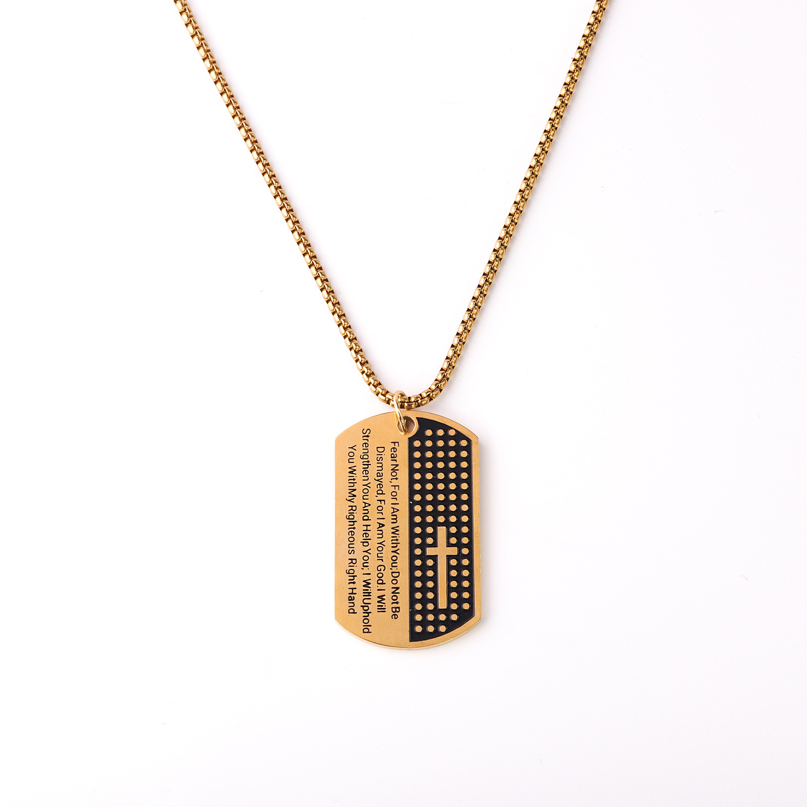Collana con pendente lettera croce personalizzata in acciaio_voghion.com