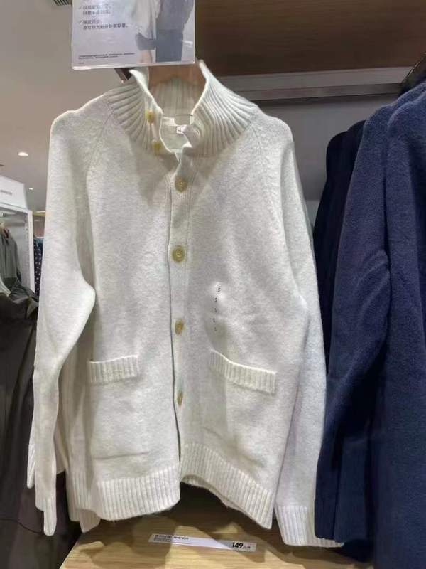 2025秋冬男女同款舒芙蕾针织开衫毛衣宽松纽扣立领毛衫外套480023|undefined