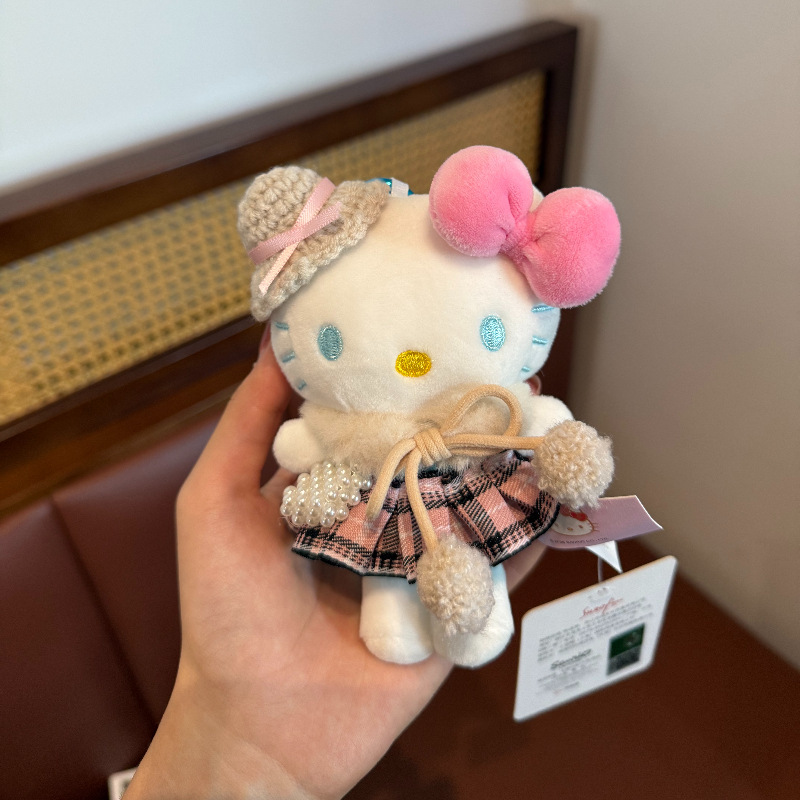 正版kt挂件HelloKitty三丽鸥毛绒公仔玩偶钥匙扣可爱包挂饰礼物|undefined