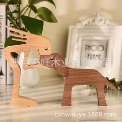 国境を越えた新製品子犬家族子犬ホームコンビネーション木彫り装飾品工芸品北欧オフィスクリエイティブ装飾
