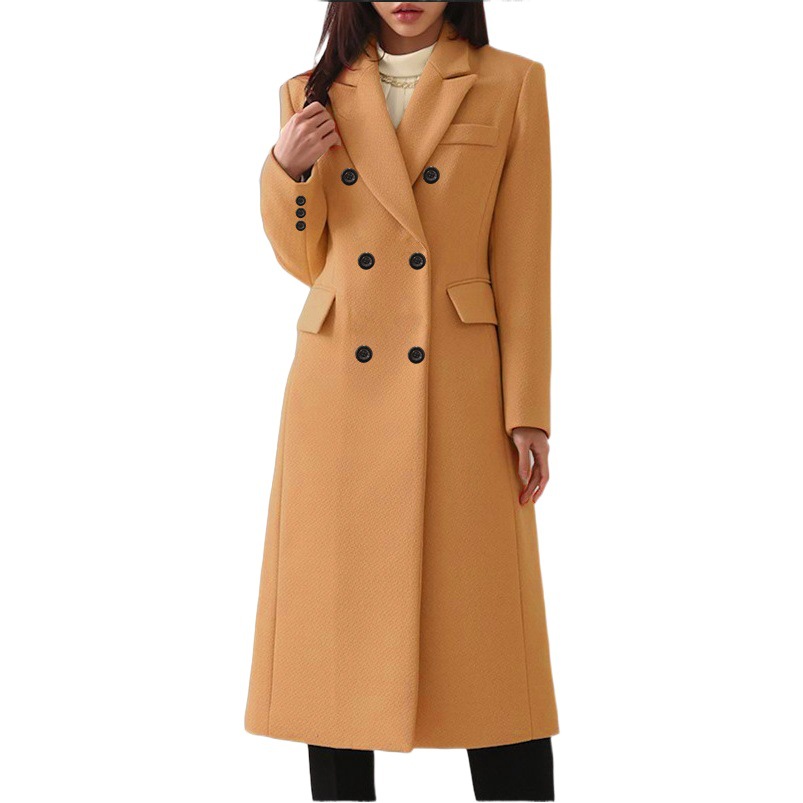 2023 autumn and winter European station long plus size woolen women's coat eBay woolen coat Amazon seven-color eight-size delivery