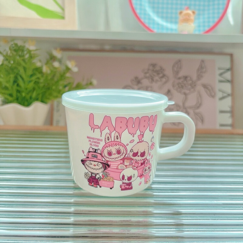 子供用ハンドルウォーターカップ幼稚園飲料水カップステッチ蓋付きマカロン漫画ミルクドリンクカップ|undefined