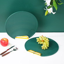 35cm直径绿色切菜板家用圆形可站立塑料可悬挂双面中号厨房砧板