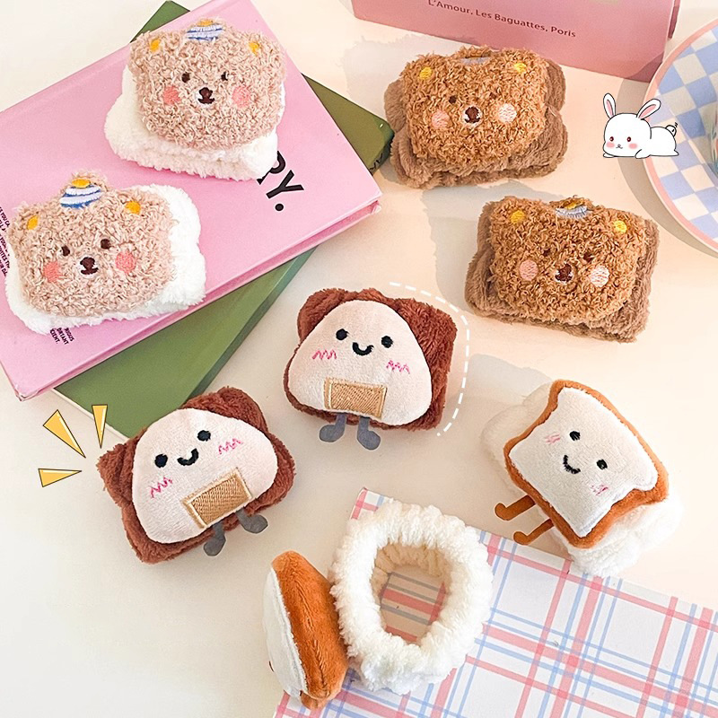 Caricatura encantadora muñeca de peluche intestino grueso anillo de cabello oso caño invierno corda clip de cabello cola de caballo joyeros de cabello nueva chica