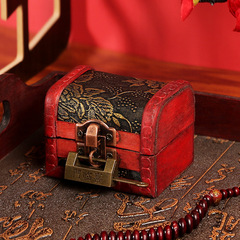 European-style antique lock jewelry box, wooden storage box, creative wedding candy box handicraft small box factory wholesale
