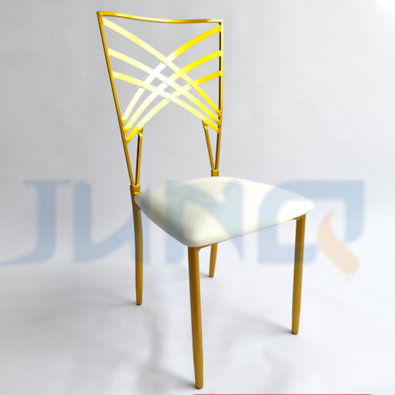 silla de comedor de silla de boda de metal silla de bambú blanco dorado silla de boda al aire libre silla de hotel silla de banquete