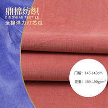 28条全棉弹力灯芯绒 面料28坑全棉被套袜子布料纬弹服装衬衫绒布