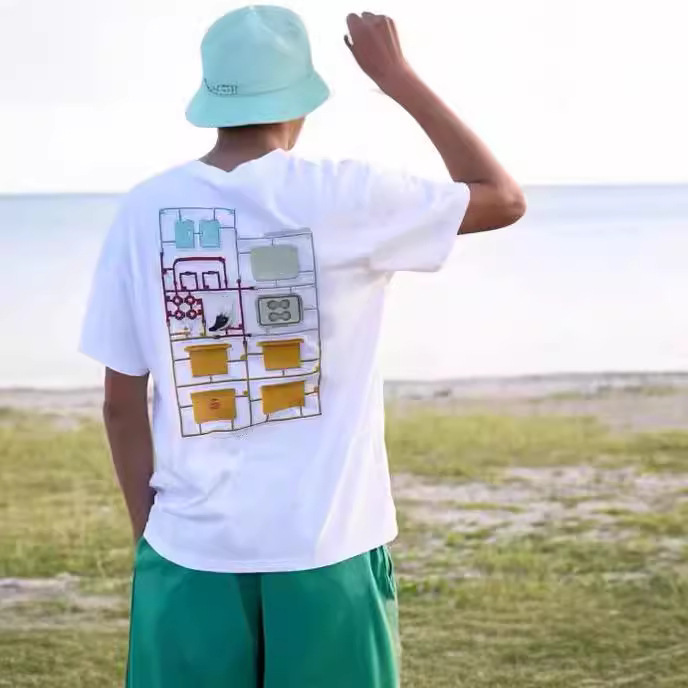 Item Number 26A24507 Summer New Style Japanese-Style Front and Back Penguin Print Casual Loose Couple Short-Sleeved T-Shirt