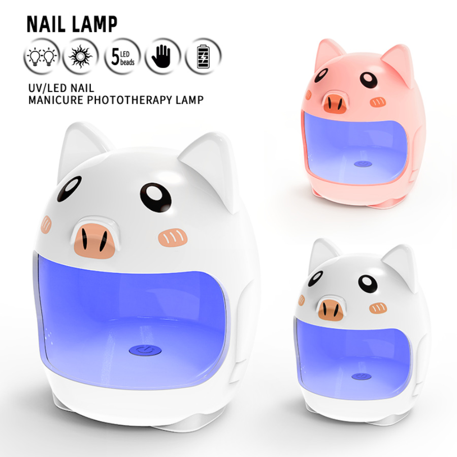 Lámpara de cerdo en forma de huevo, mini lámpara de manicuras, pegamento de esmalte de uñas, nuevo tipo compacto, máquina de fototerapia portátil de secado rápido pequeño