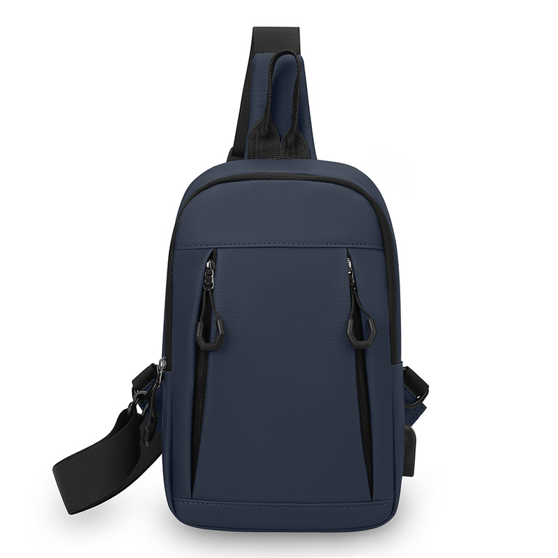 Otoño y invierno nuevo tipo de bolso de pecho de hombre multifuncional cargable USB bolso portátil de hombro para viajar bolso de mano versátil