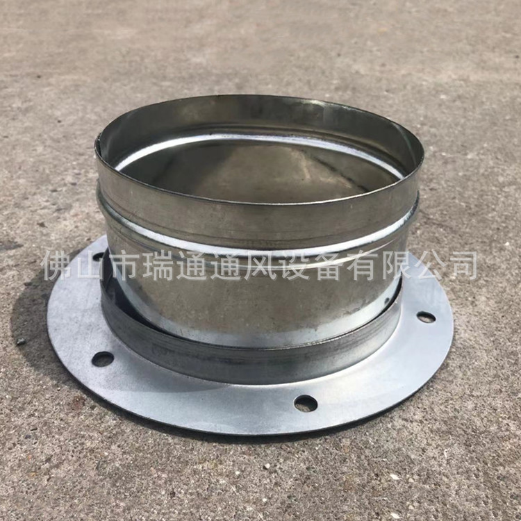 镀锌铁皮法兰接圆螺旋风管软软管接头 风机圆形接口排风配件