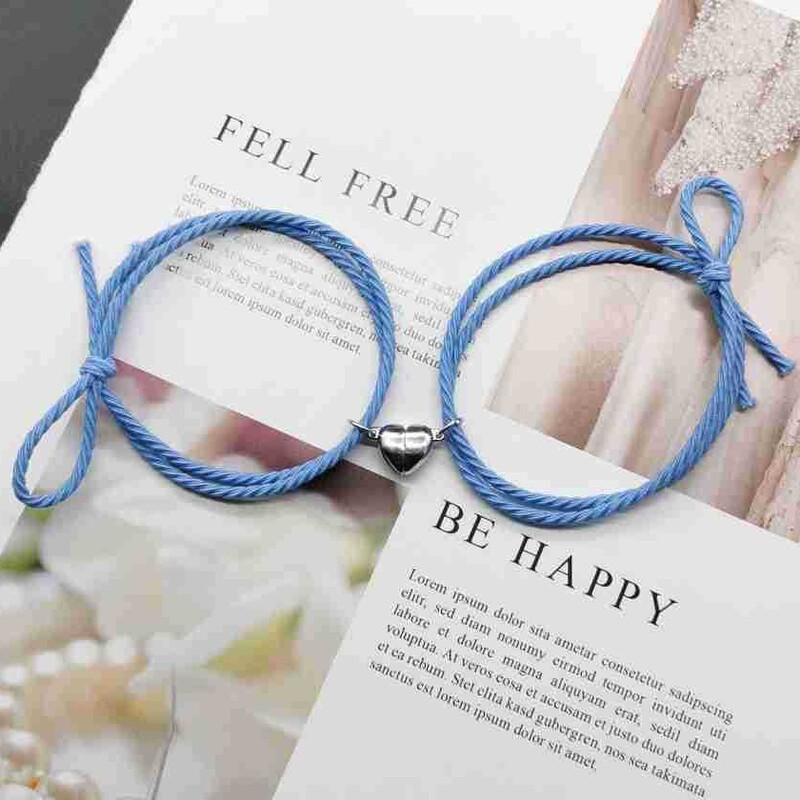 Love magnet suction student couple bracelet dual-use small rubber band tie hair bracelet women's bracelet