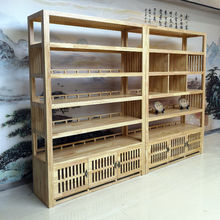 茶叶柜茶室陈列柜书柜中式多宝阁置物架瓷器玉器展示柜实木博古架