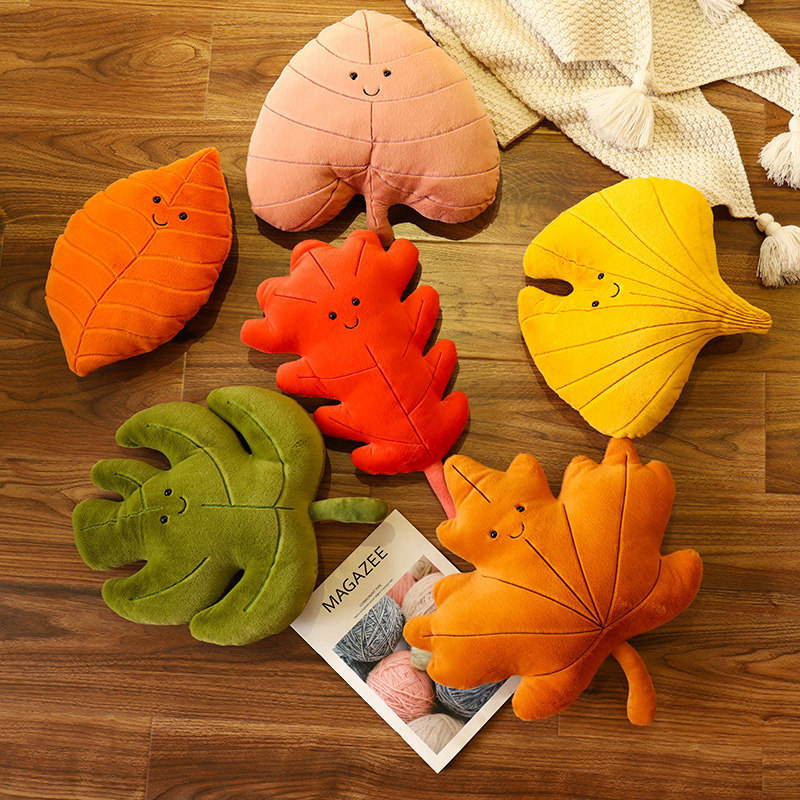 Ins-Style Leaf Amazon Pillow Model Room Artificial Leaf Cushion Children's Room Green Plant Decorative Pillow Wholesale