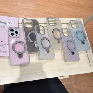 高颜值闪粉支架适用苹果17promax手机壳iphone17pro磁吸壳13/15pm