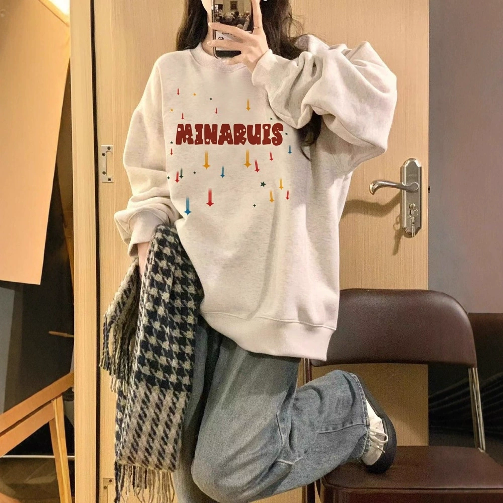 Тонкая женская толстовка с капюшоном и круглым вырезом в американском стиле, весна и осень 2024, новый популярный миниатюрный топ