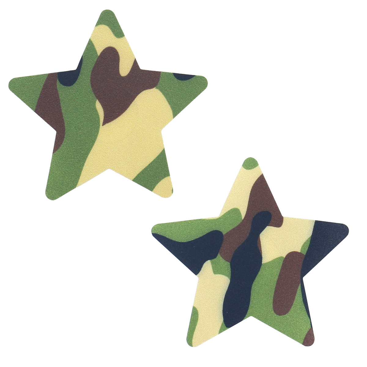 새틴 녹색 위장 다섯개 별