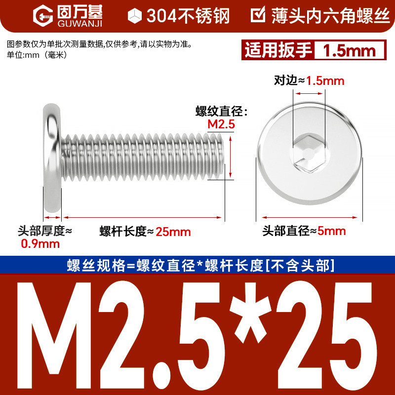 304 M2.5*25